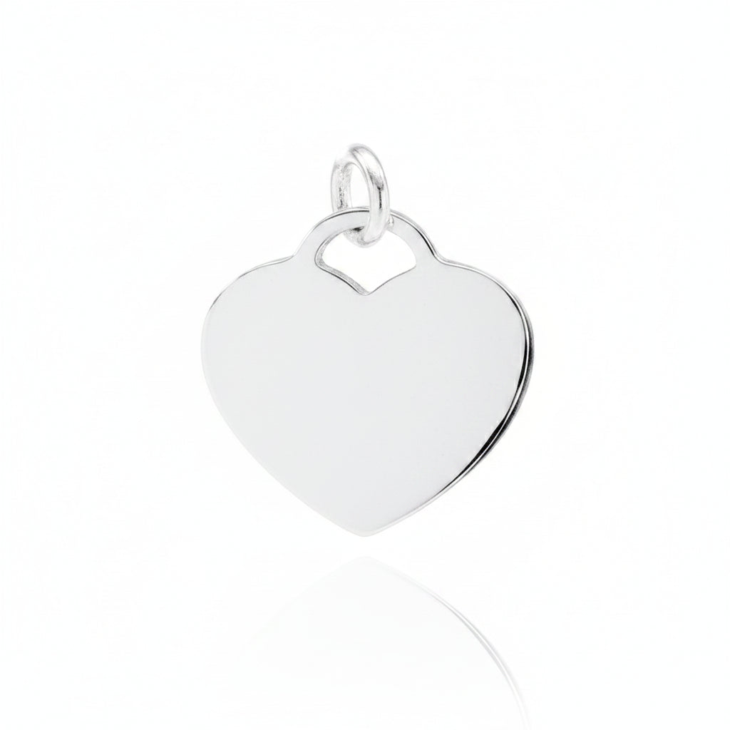 Sterling Silver Plain Heart Pendant PP010500021, 26x30 mm, featuring a sterling silver heart pendant design.