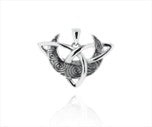 Sterling Silver Plain Celtic Crescent Moon Pendant PP020010341, 25 x 27 mm, Celtic crescent moon pendant design.