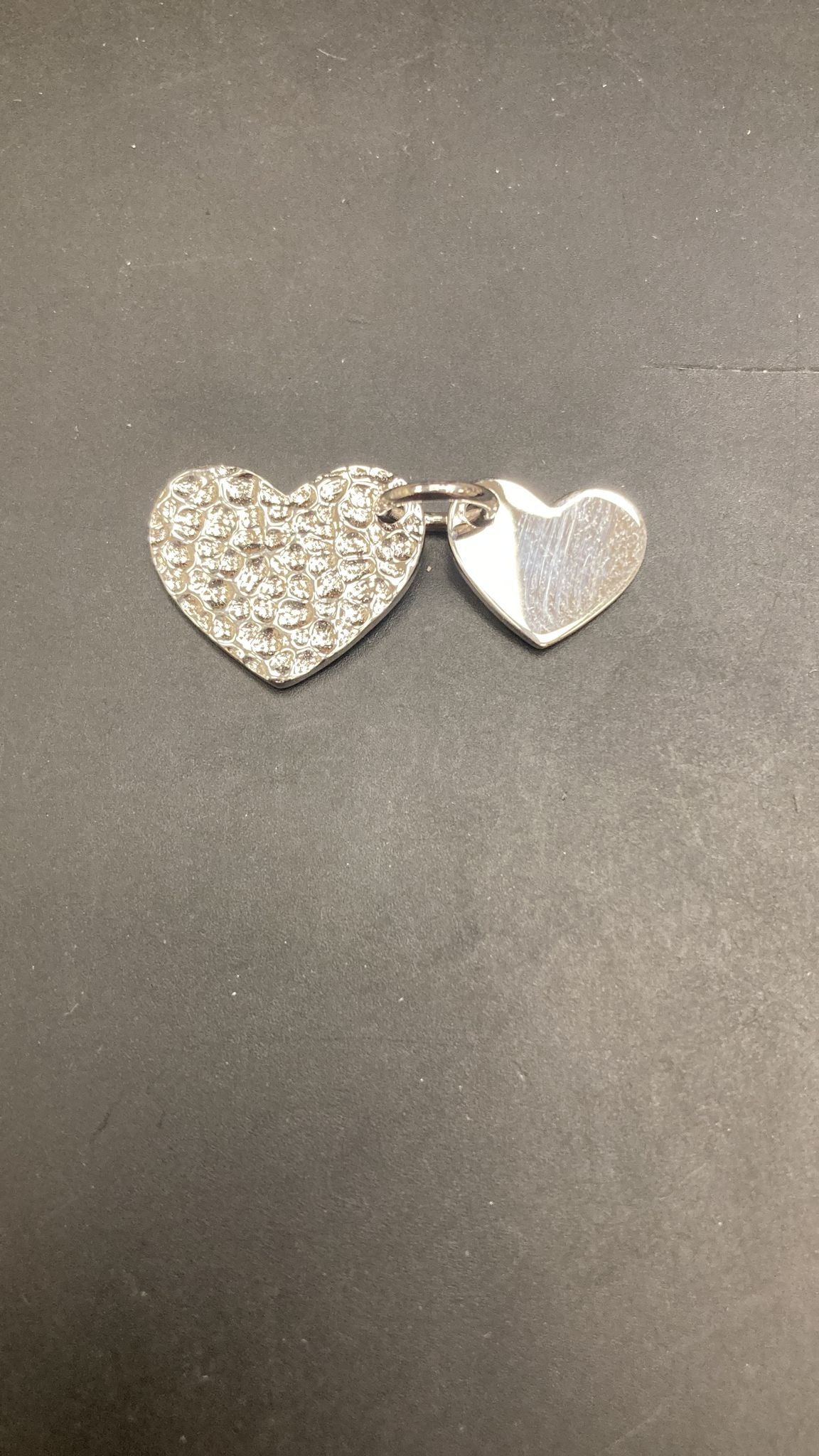Sterling Silver Plain Hammered Heart Pendant PP100113