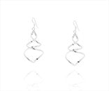Sterling Silver Drop Earrings with elegant twisted design, measuring 24 X 52 MM, perfect for any occasion.