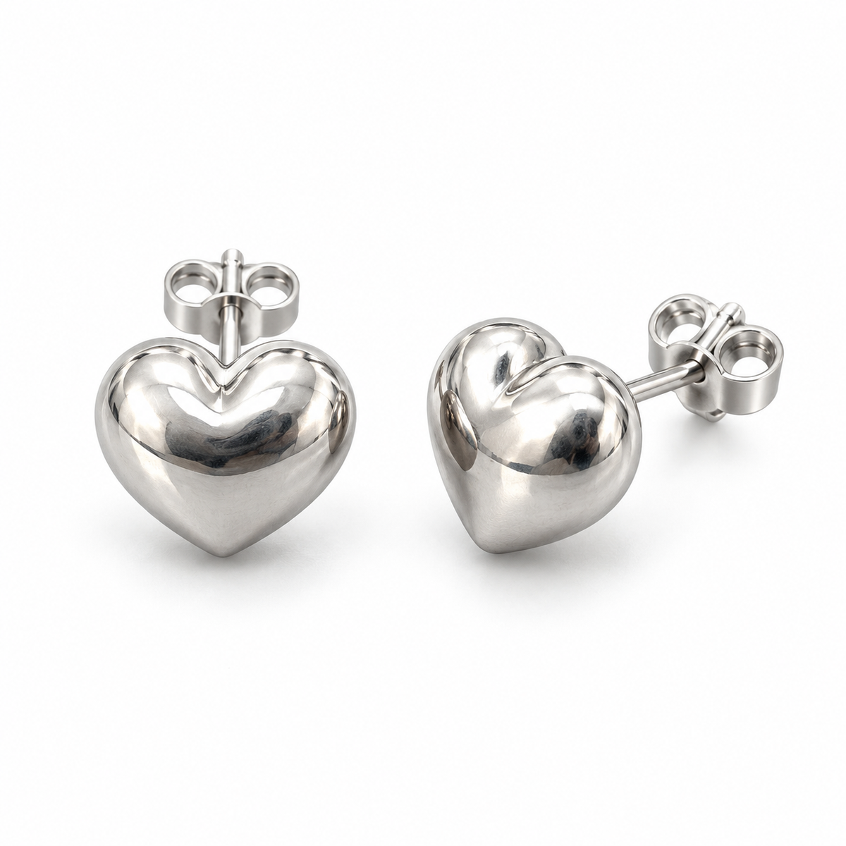 Sterling Silver Heart Stud Earring ECZ186842