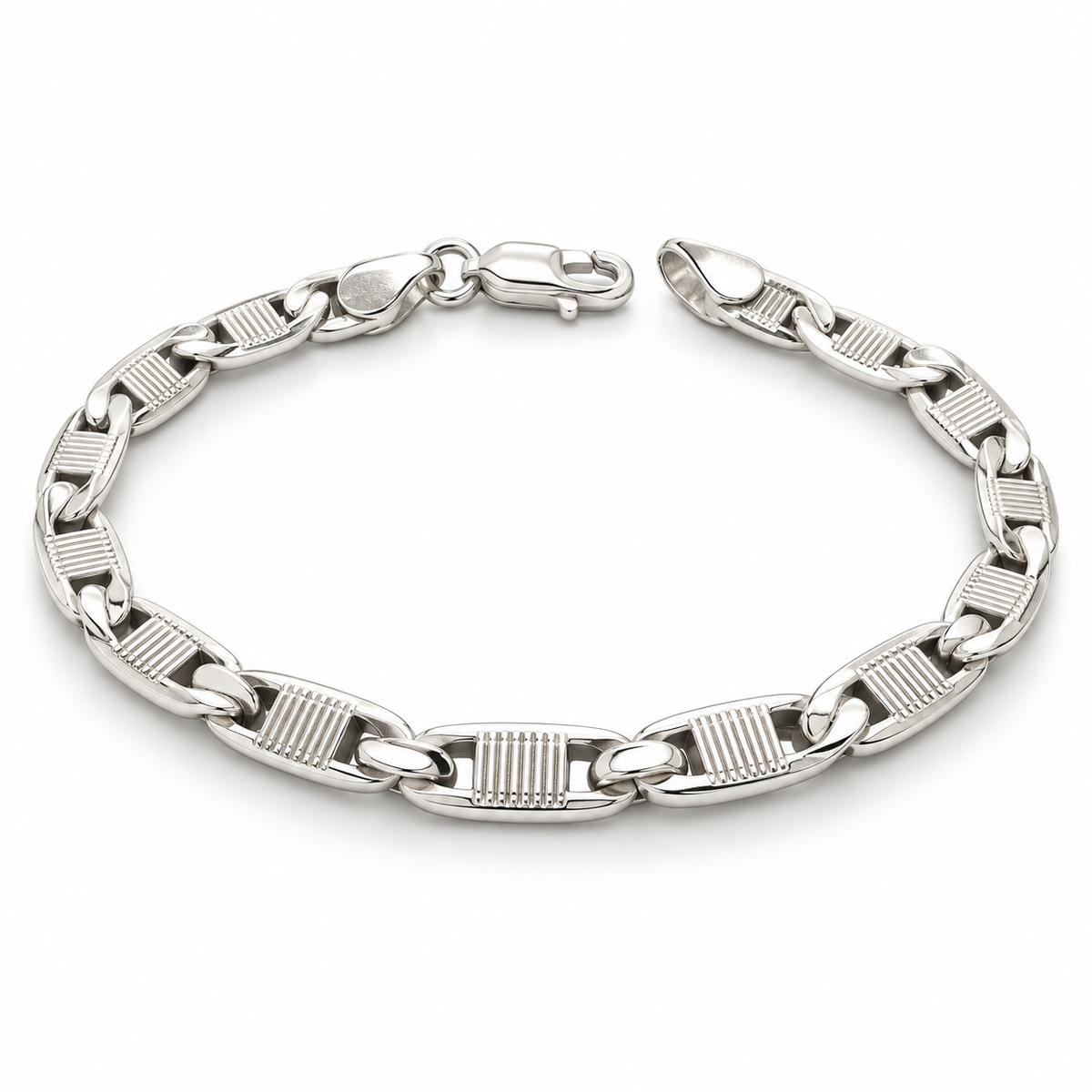 Sterling Silver 7" Anchor Link Bracelet BCZ171206