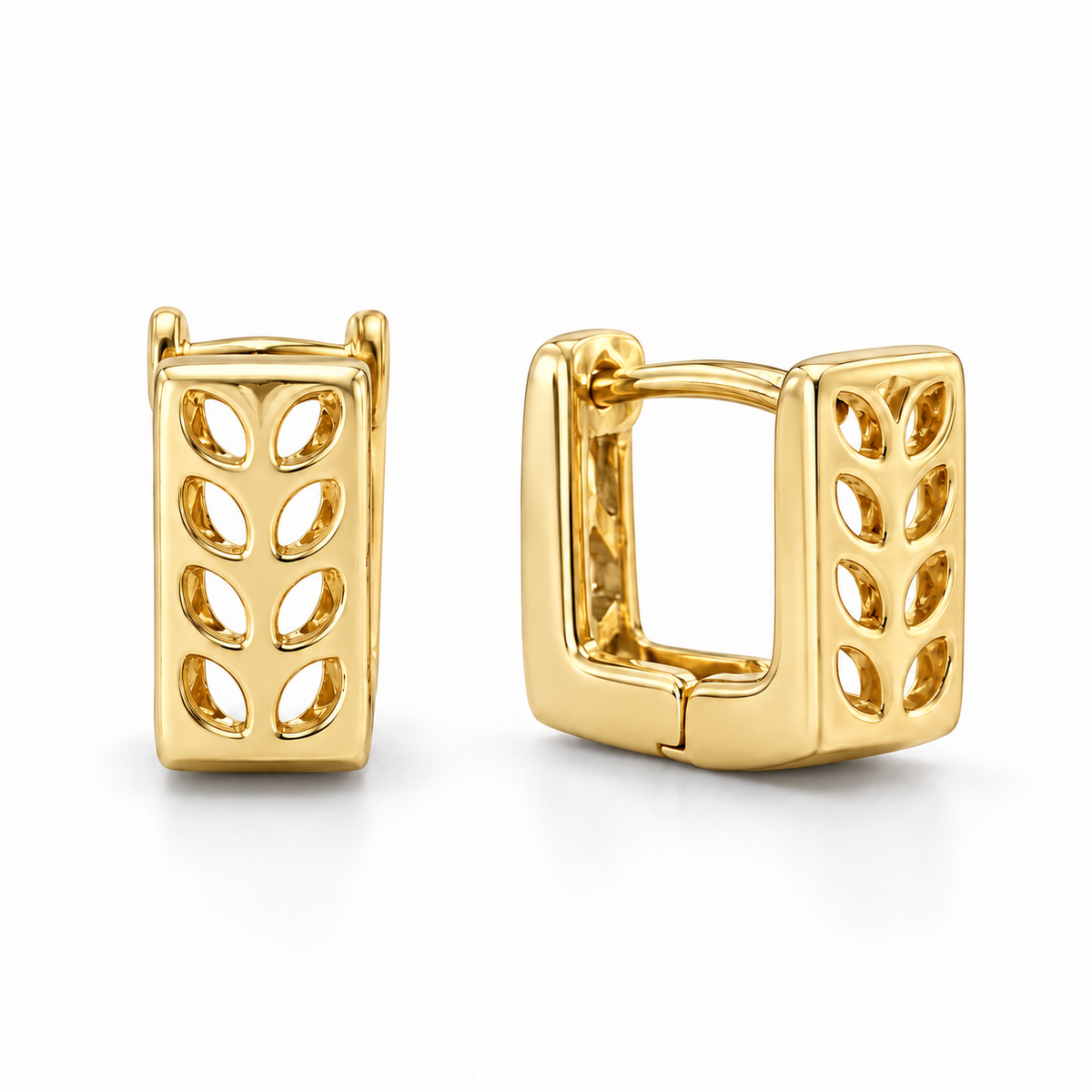Sterling Silver Square Huggie Hoop Earring ECZ186427