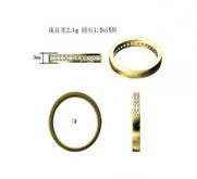 Sterling Silver Half Eternity Ring 1.5 mm Bread Bright Set Round CZ Stone RCZ0380801