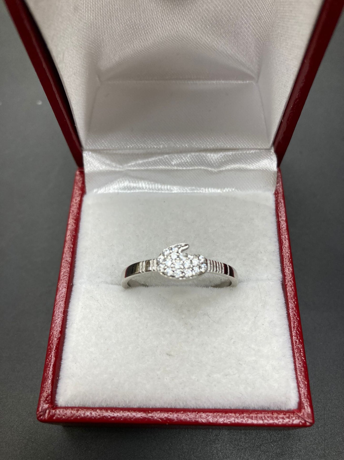 Sterling Silver Boxing Ring CZ Stone RCZ0702701