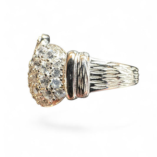 Sterling Silver Boxing Ring CZ Stone RCZ0703101