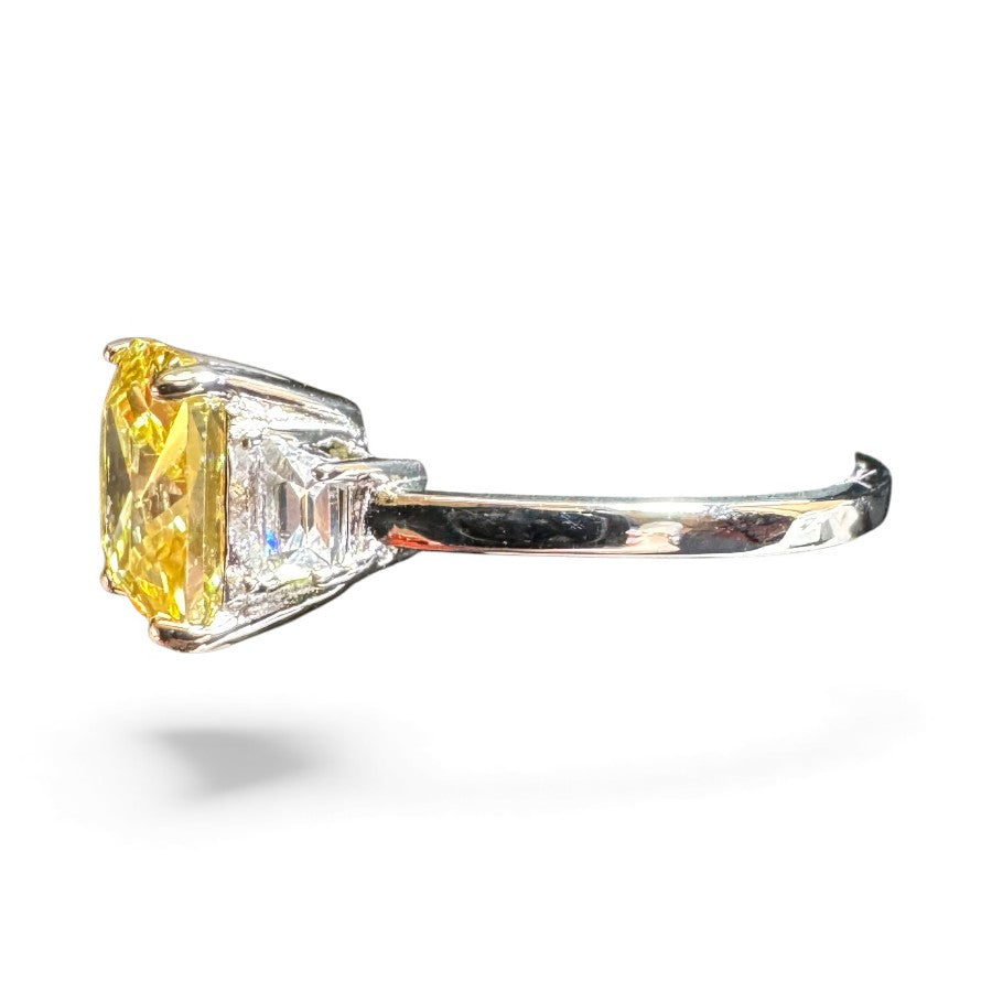 Sterling Silver Ring Square CZ Stone RCZ10035