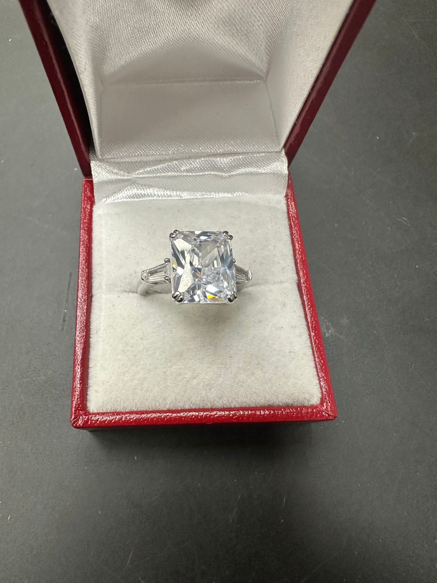 Sterling Silver Ring CZ 14x12 MM Stone RCZ2100