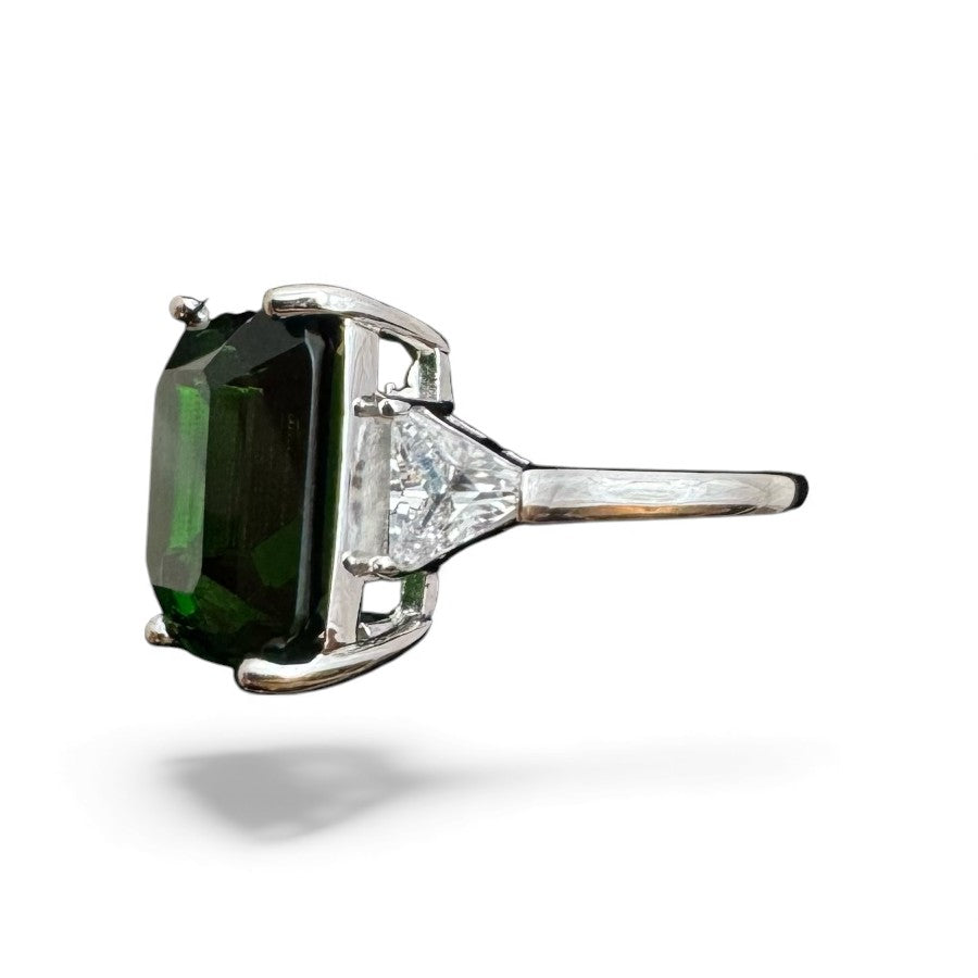 Sterling Silver Ring CZ 14x12 MM Stone RCZ2104