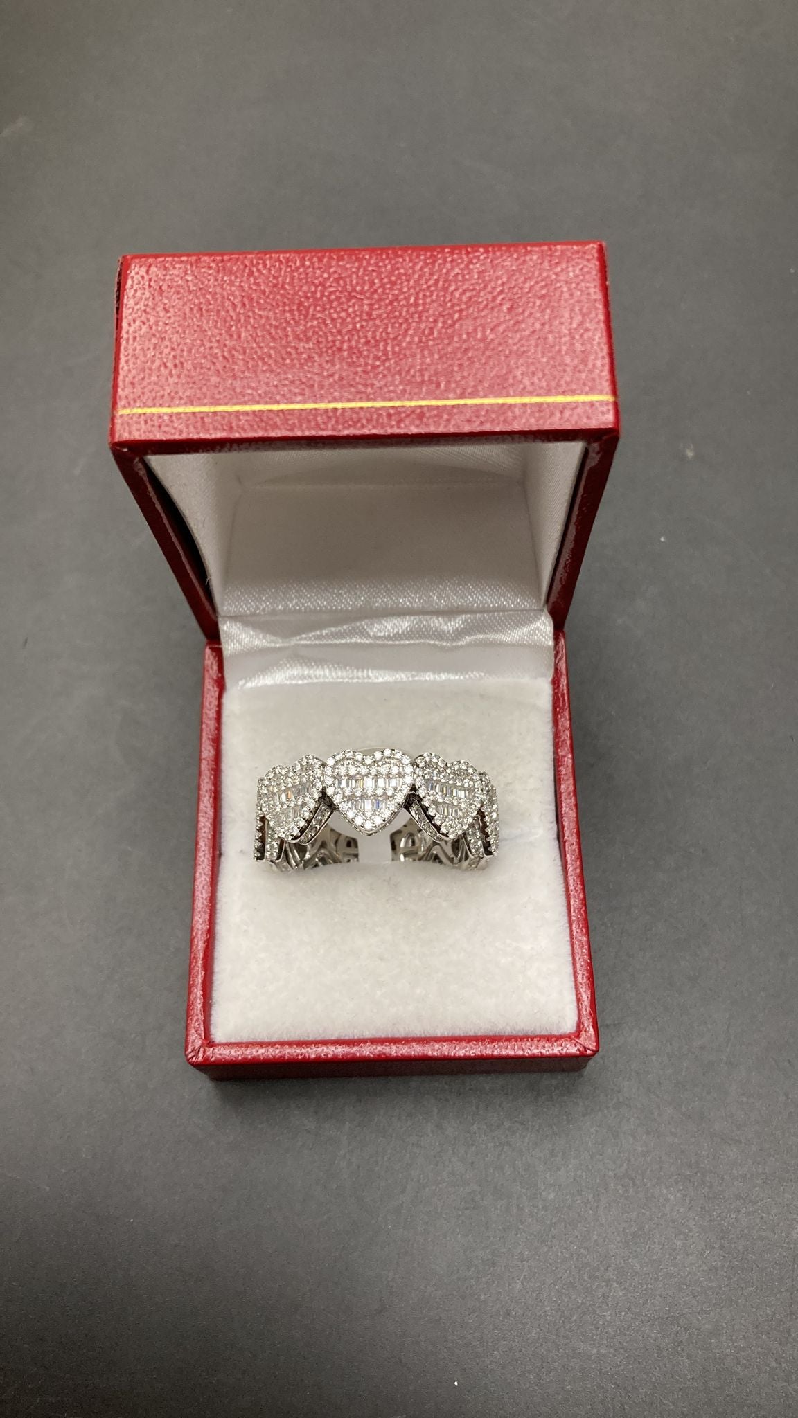 Sterling Silver Heart Shape Ring CZ Stone RCZ3344