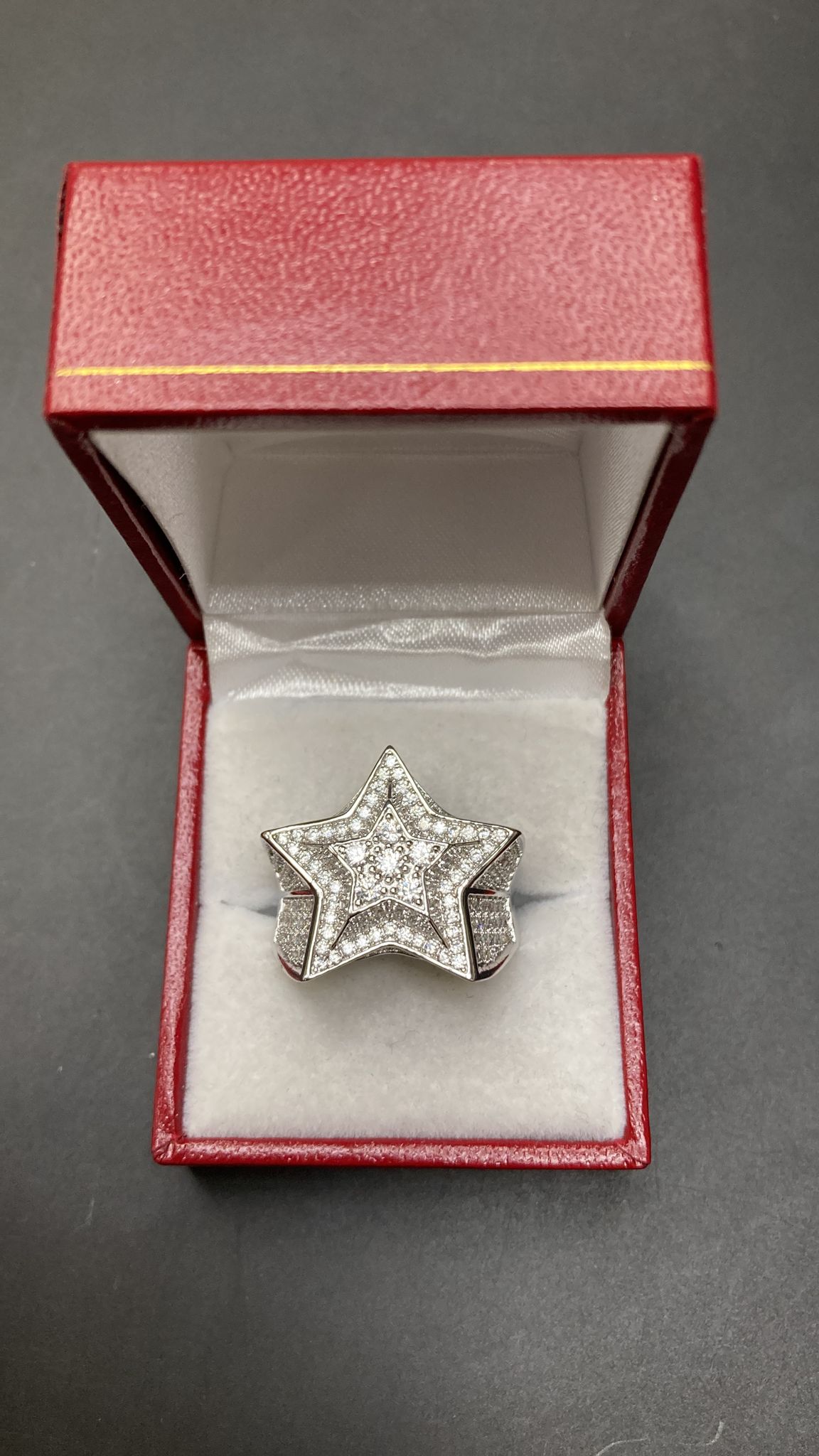 Sterling Silver Star Ring CZ Stone RCZ3370