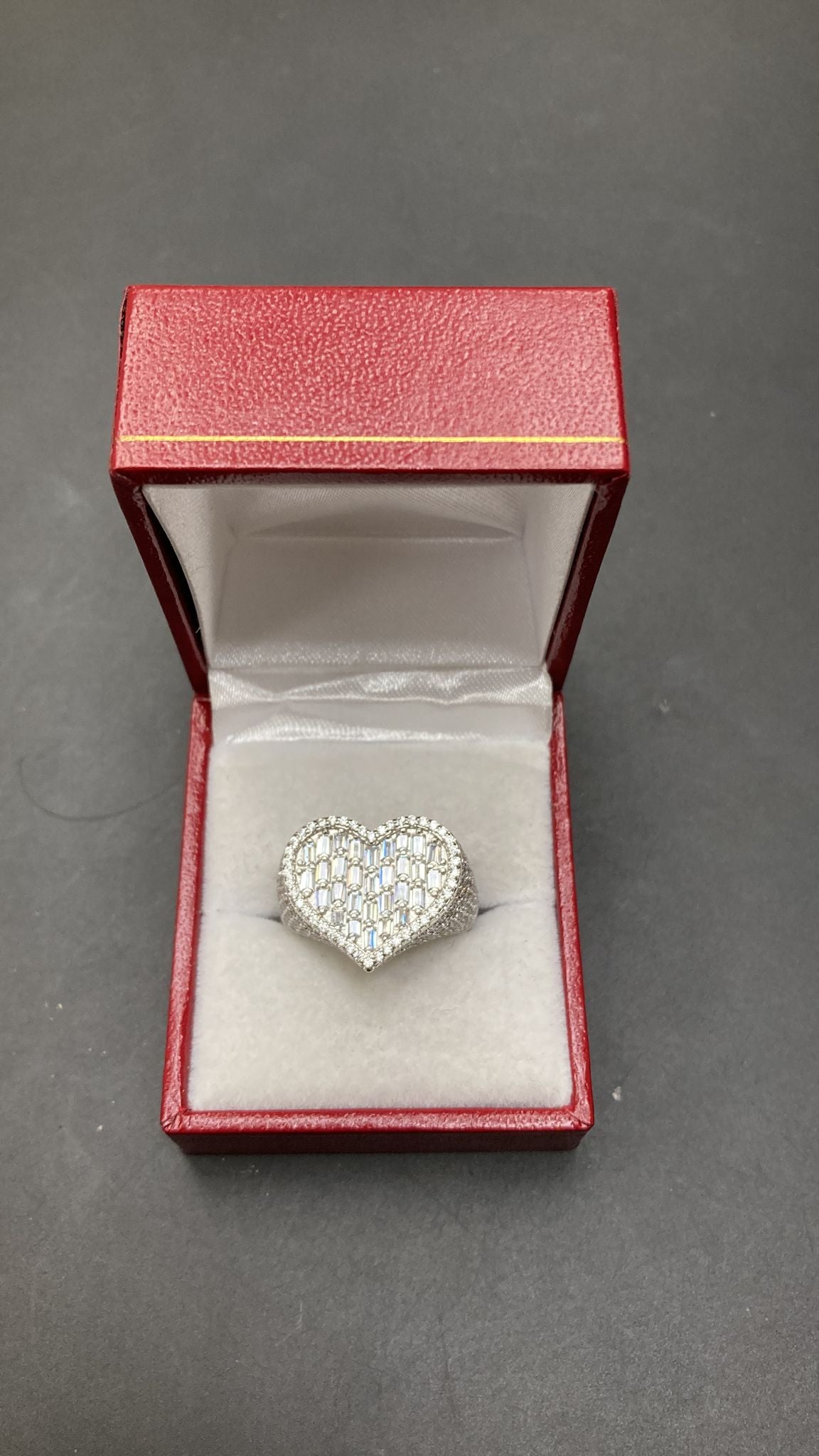 Sterling Silver Heart Shape Ring CZ Stone RCZ3375