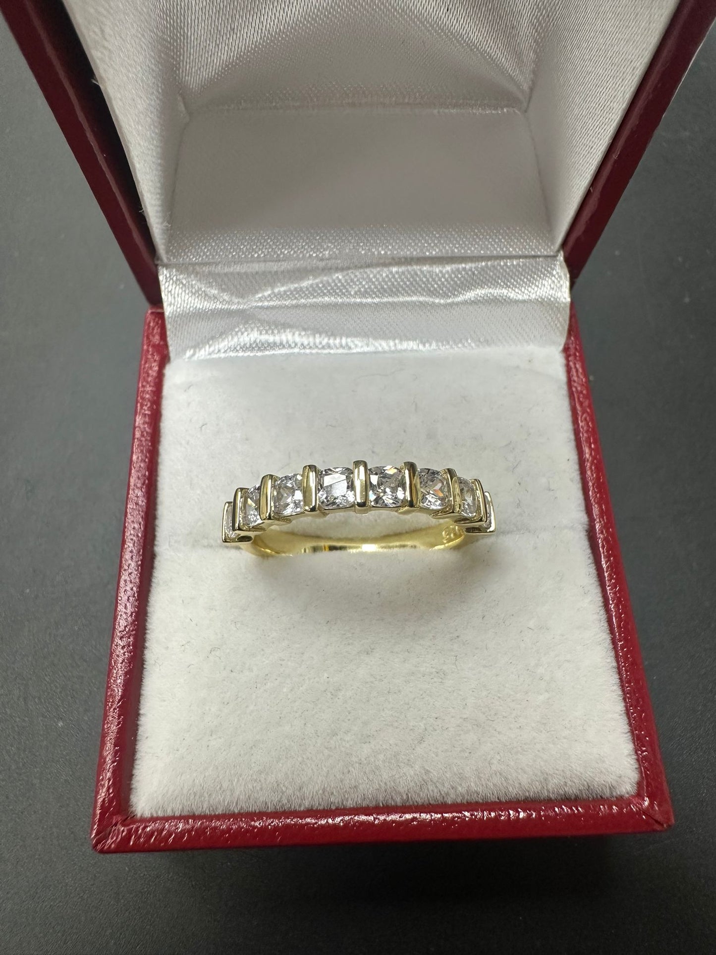 Sterling Silver Ring Gold Plated CZ Stone RCZ9986