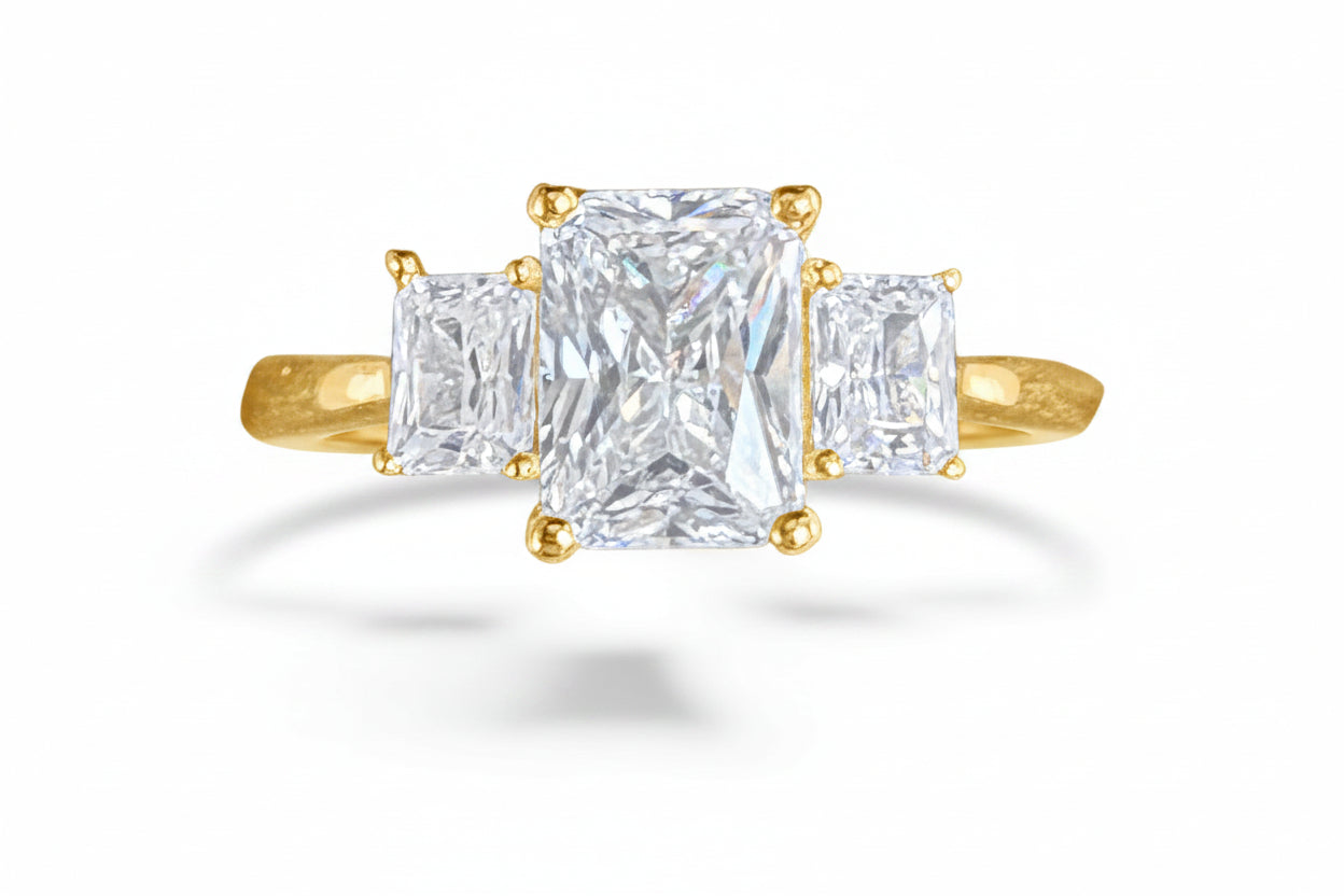Sterling Silver Ring Radiant CZ Stone RCZ2375