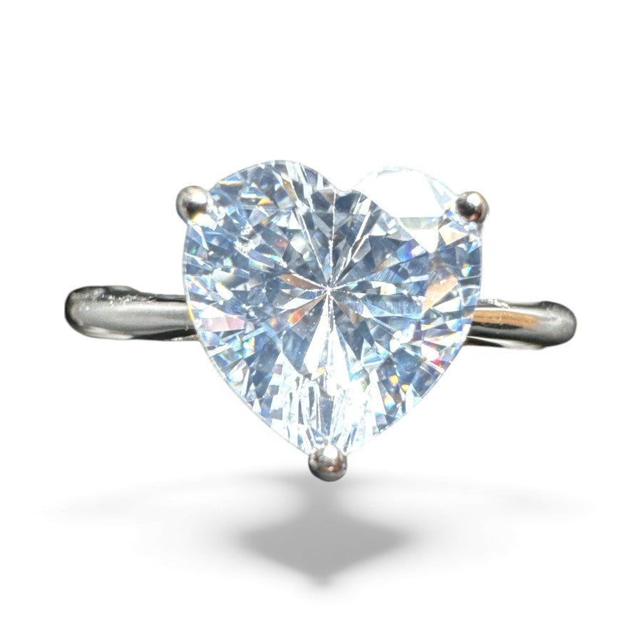 Sterling Silver Ring Round CZ Stone RCZD556