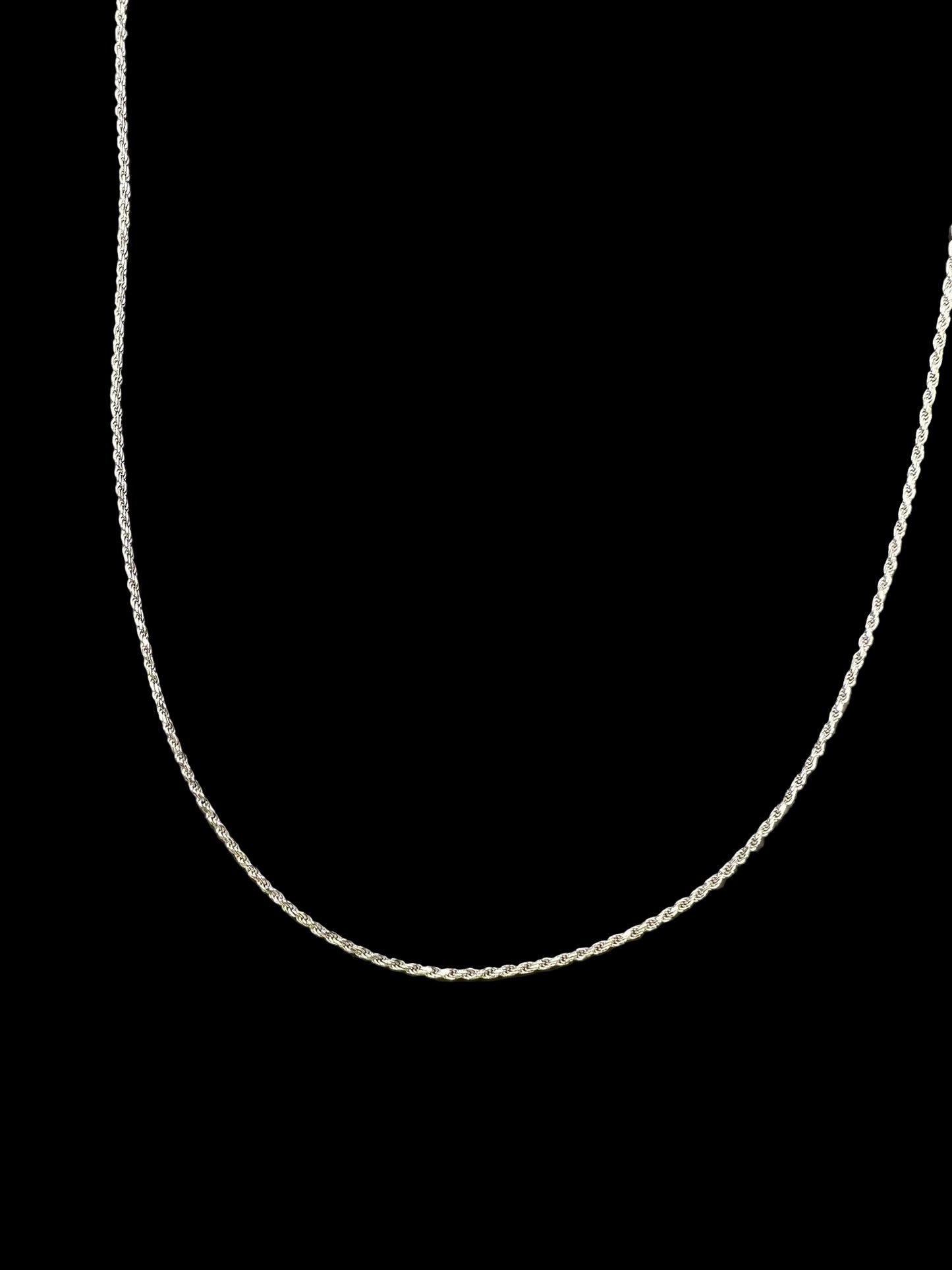 Sterling Silver 1.2 MM Rope Chain Rhodium Plated CHN3367