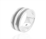 Sterling Silver Plain Pattern Ring TQ020680034 showcasing a 9 mm design, featuring a plain pattern sterling silver ring.