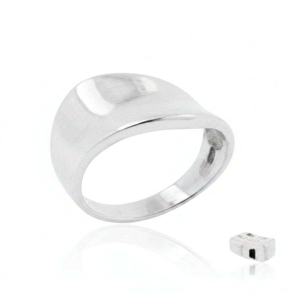 Sterling Silver Chunky Domed Ring TQ021620412, a 15mm chunky sterling silver domed ring with a polished finish.