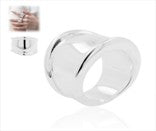 Plain sterling silver ring displayed from different angles, showcasing its elegant design and polished finish.