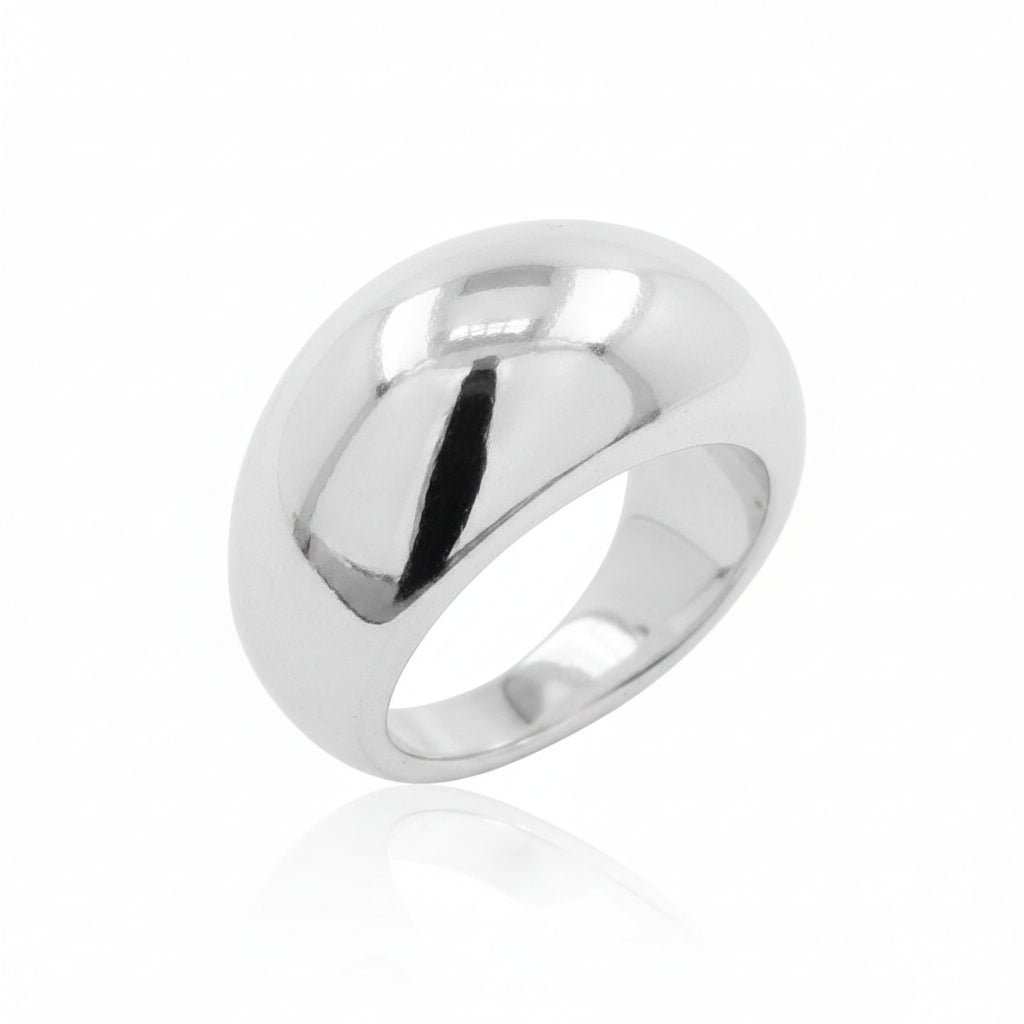 Sterling silver plain ring 13mm with a sleek, polished finish, perfect for daily wear.