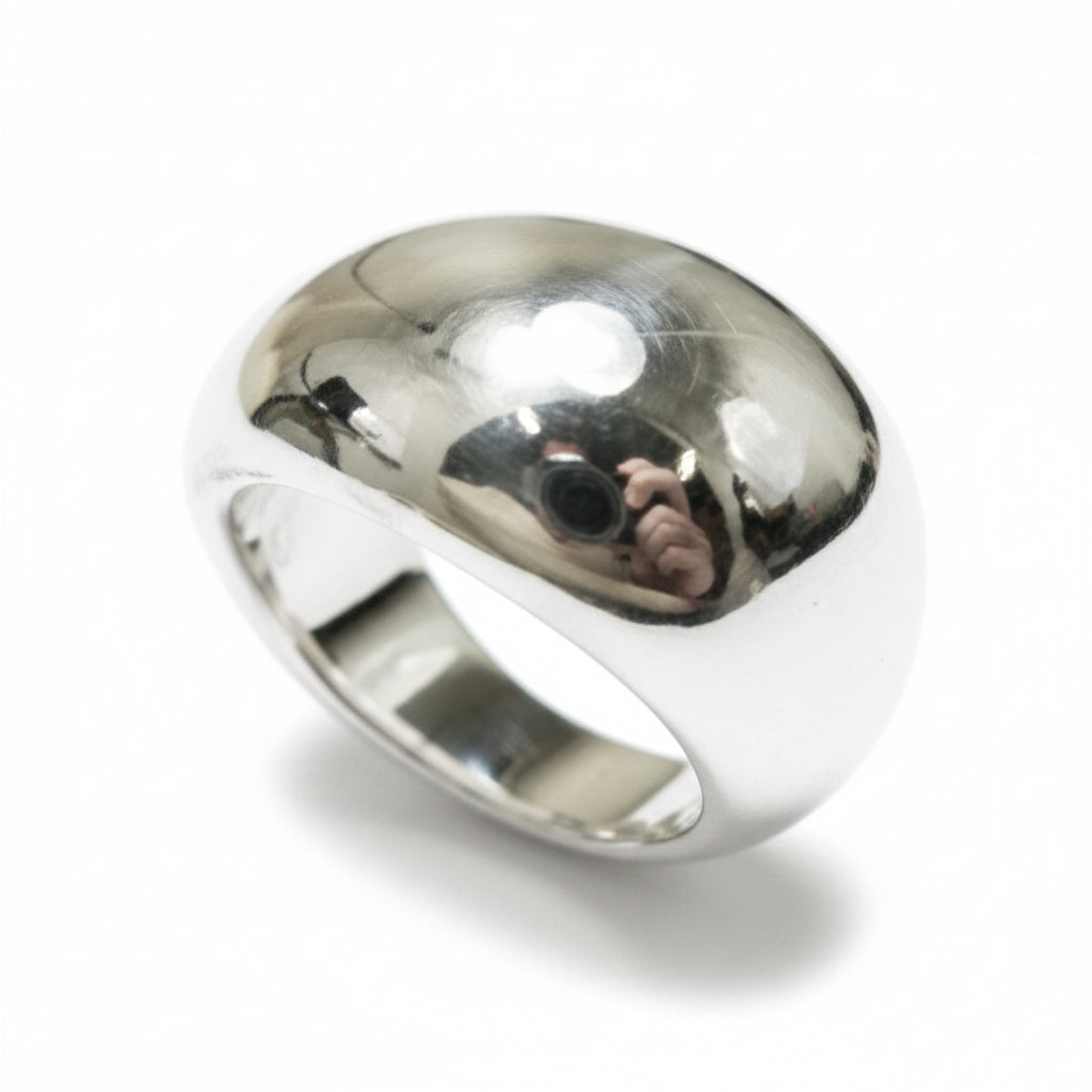 15mm sterling silver plain ring, featuring a smooth, polished design, perfect for everyday wear.
