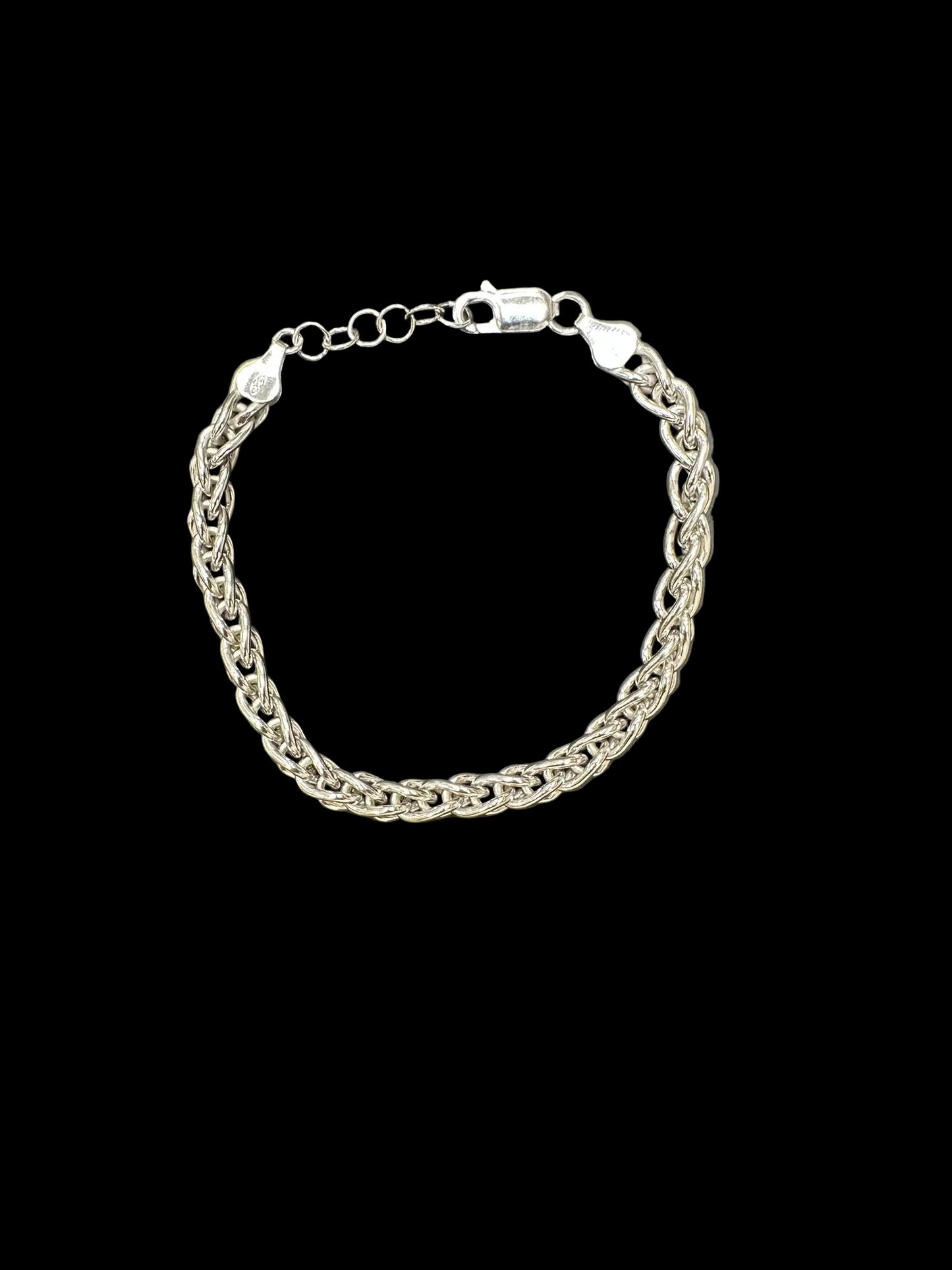 Sterling Silver 5.5 MM 8.5" Wheat Bracelet BC3315