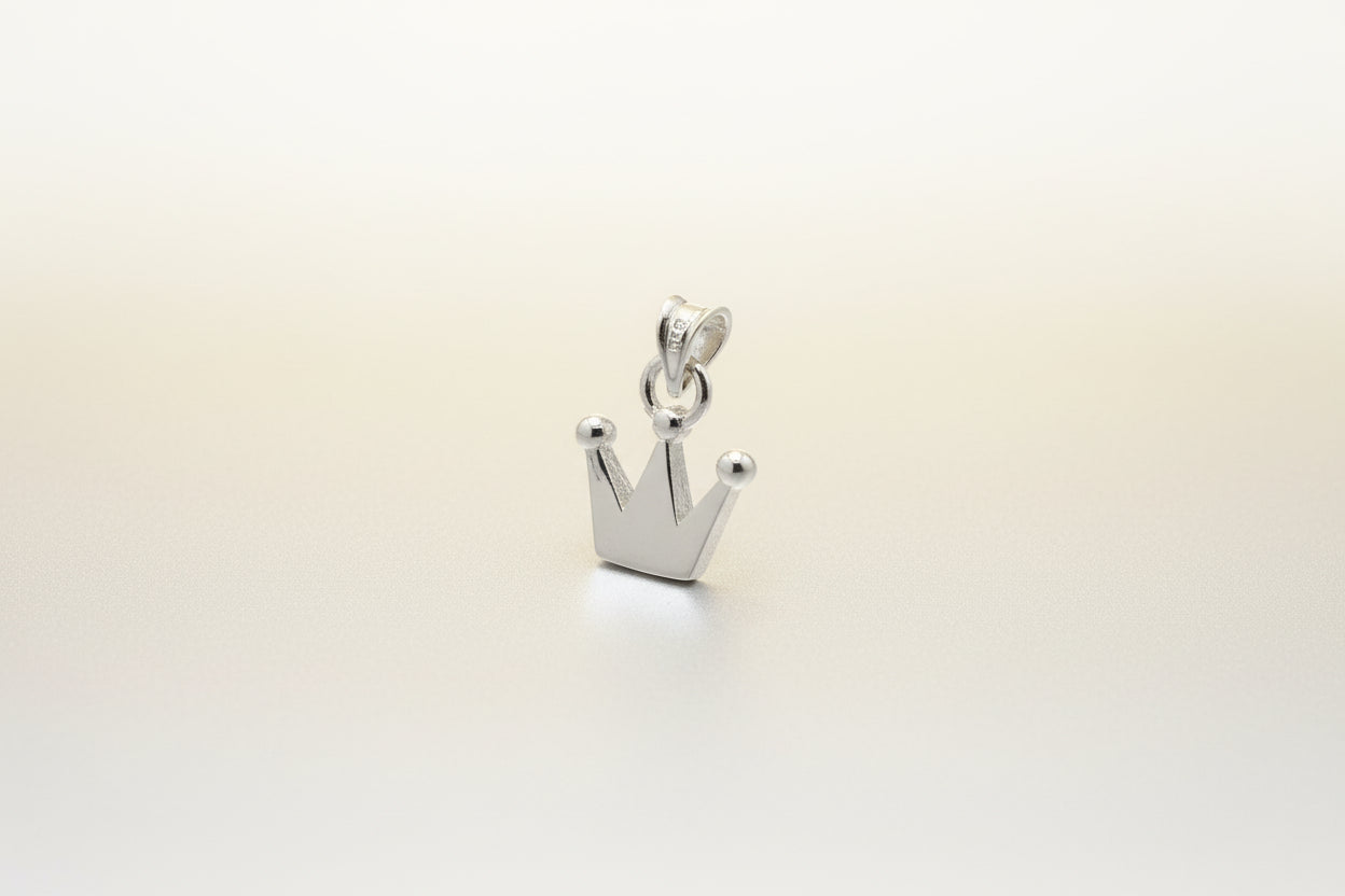 Sterling Silver Plain Crown Pendant PP3310