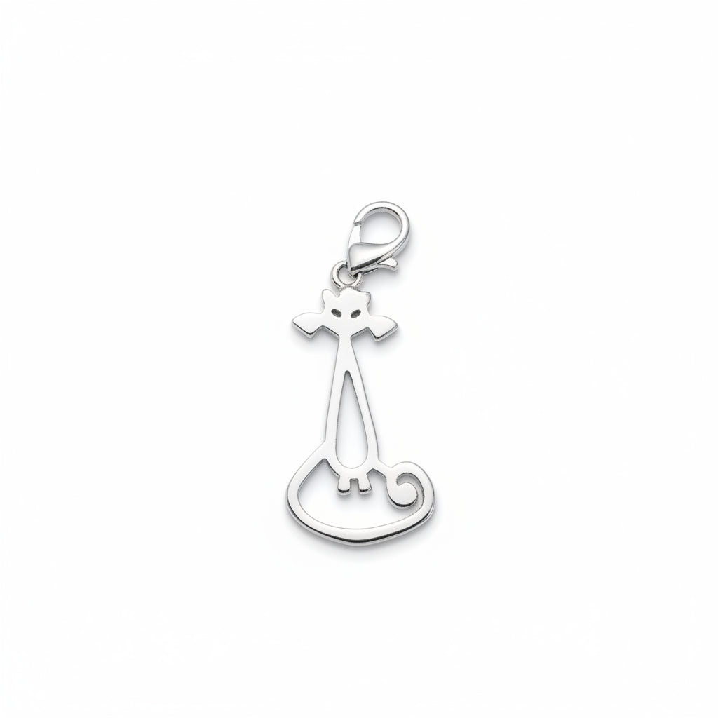 Sterling Silver Plain Cat Pendant PP3308