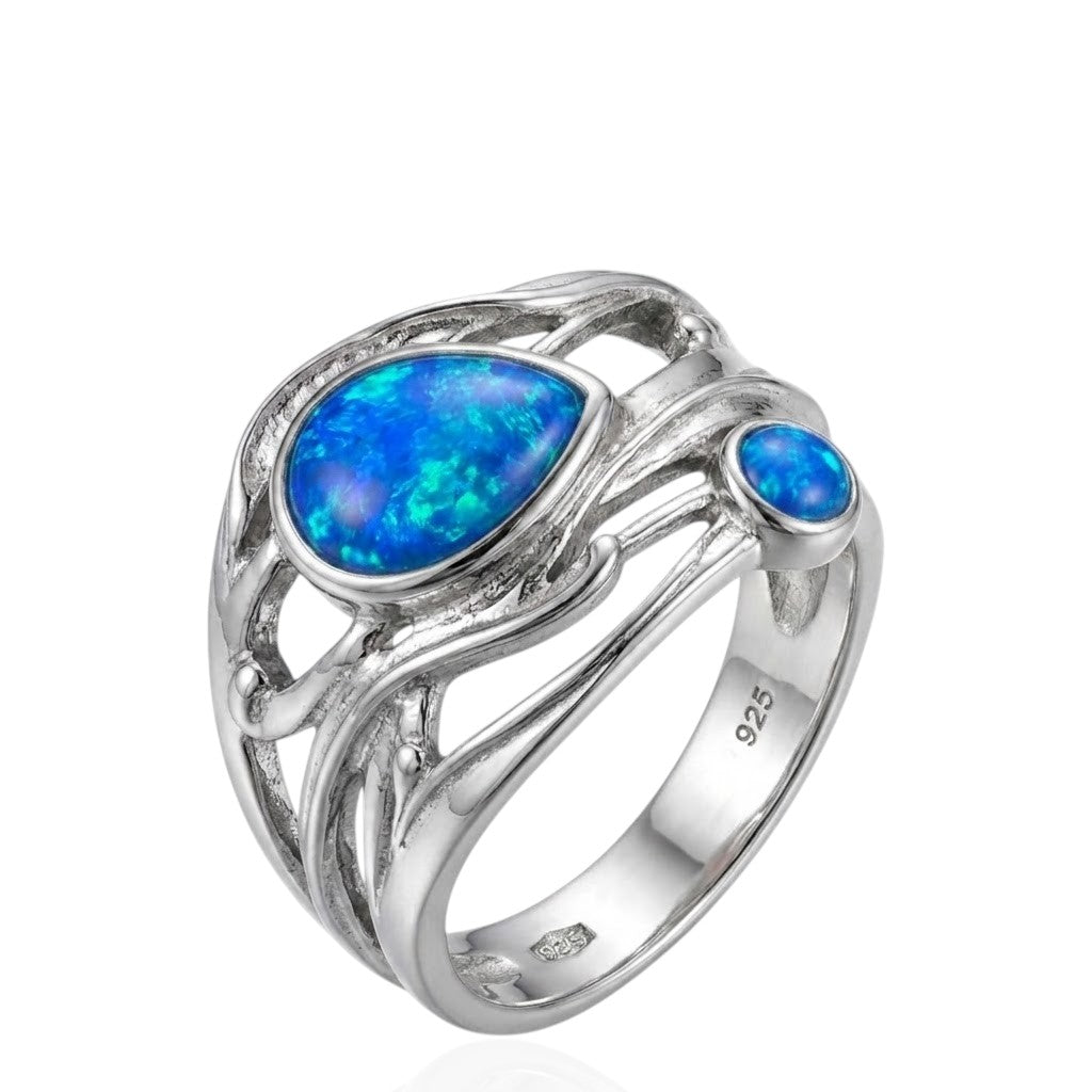 Sterling Silver Ring Opal Stone RCZ164B