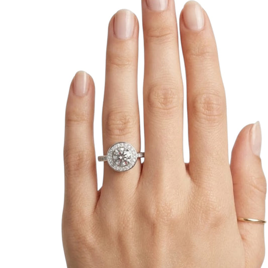 Sterling Silver Ring Round CZ Stone RCZ9517
