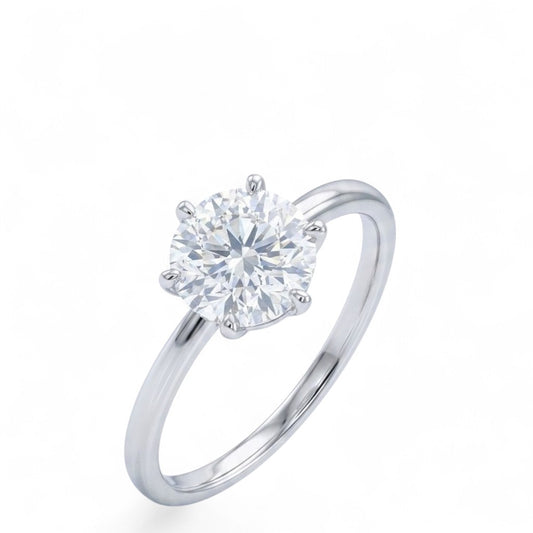 Sterling Silver Ring Round CZ Stone RCZ8121