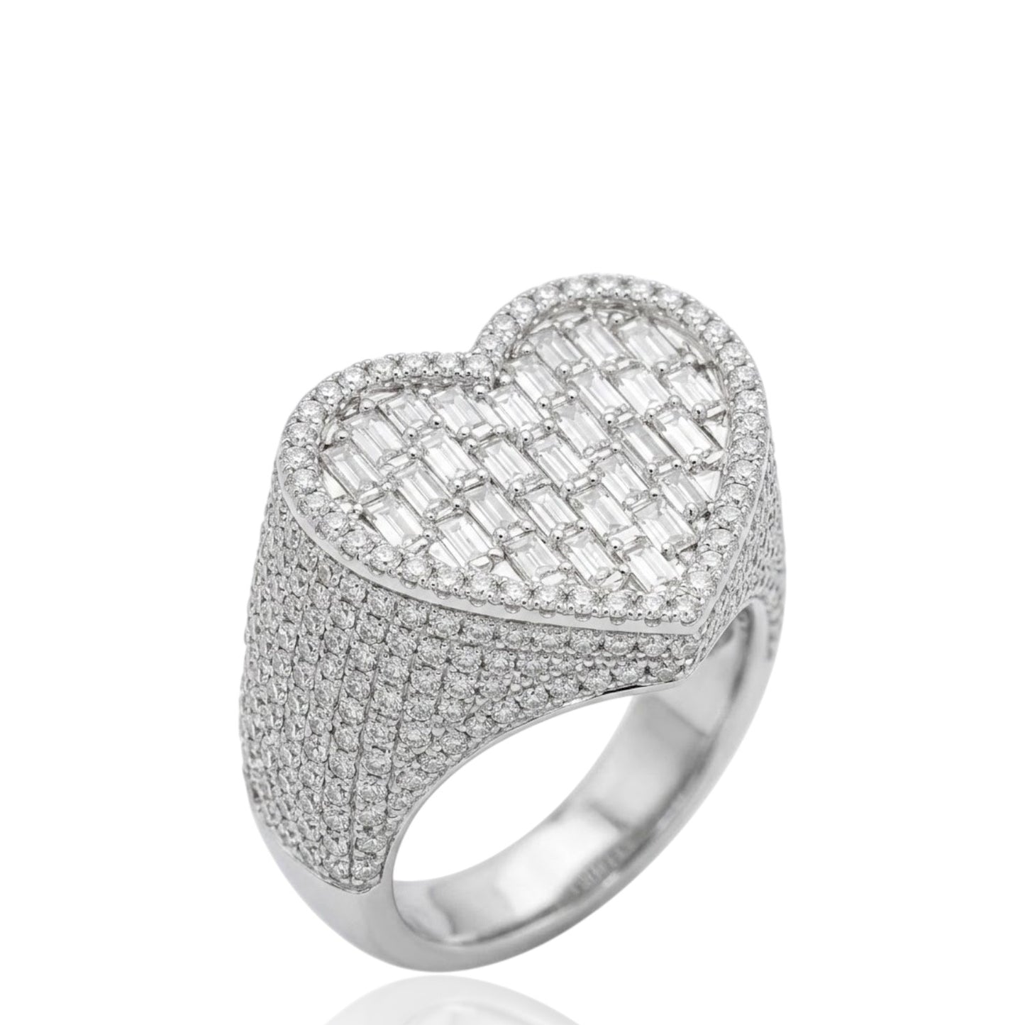 Sterling Silver Heart Shape Ring CZ Stone RCZ3375