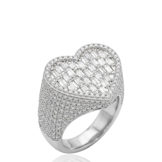 Sterling Silver Heart Shape Ring CZ Stone RCZ3375