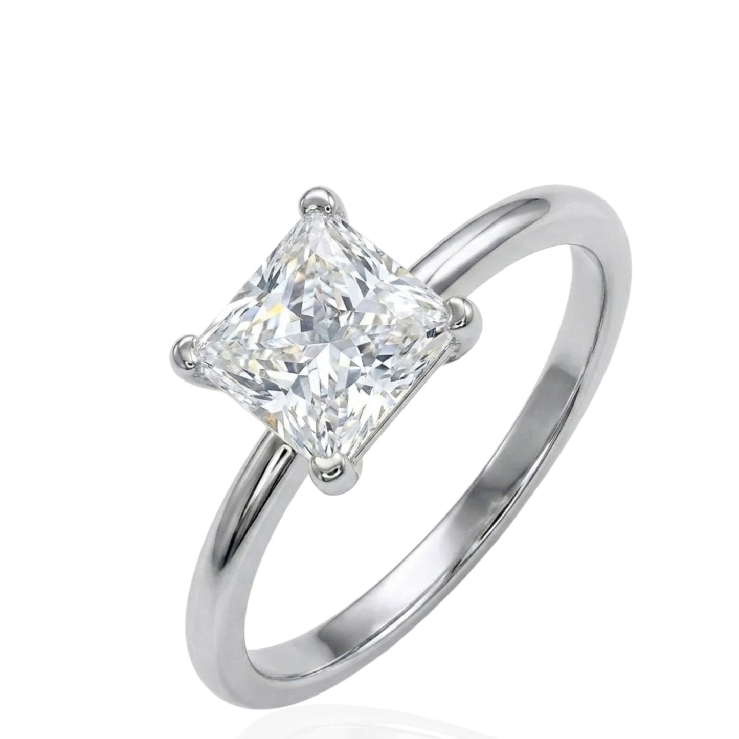 Sterling Silver Princess Cut Ring  CZ Stone RCZ2339