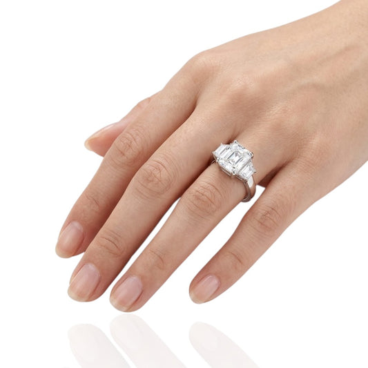Sterling Silver Radiant Ring CZ Stone RCZ2334