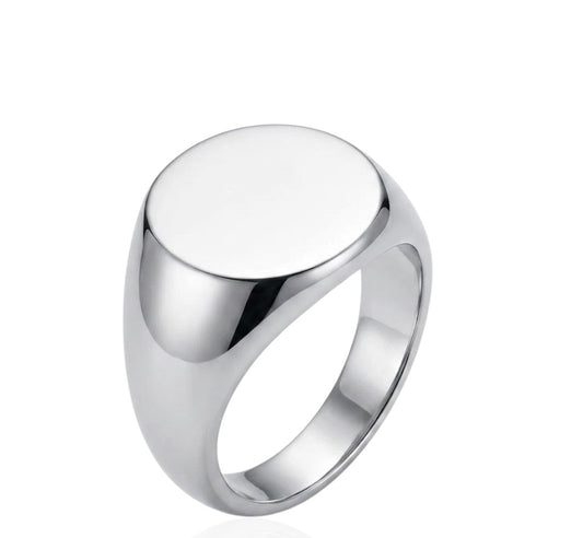 Sterling Silver Oval Signet Ring SGN05