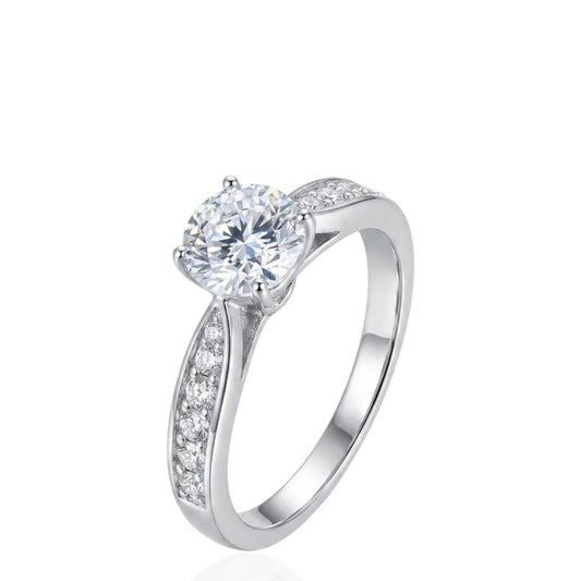 Sterling Silver Ring Round CZ Stone RCZ9513