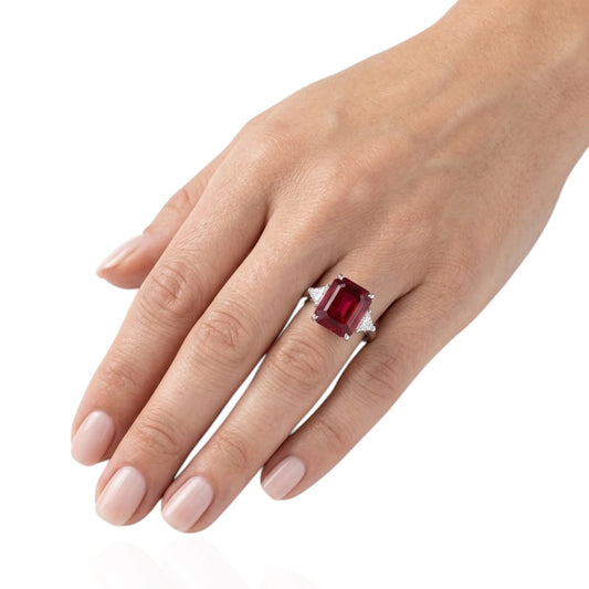 Sterling Silver Ring CZ 16x12 MM Stone RCZ2102