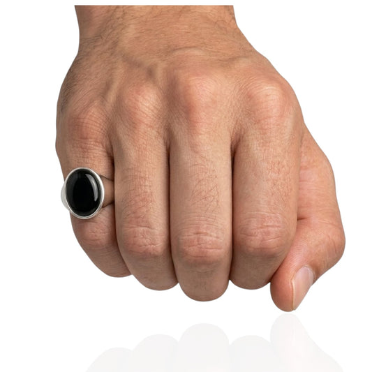 Sterling Silver Signet Ring With Stone SGN01
