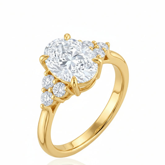 Sterling Silver Oval Ring CZ Stone RCZ2320