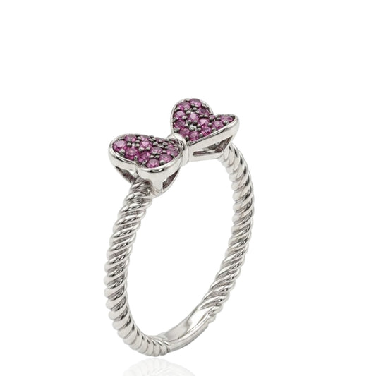 Sterling Silver Sparkling Bow Ring RCZ6031