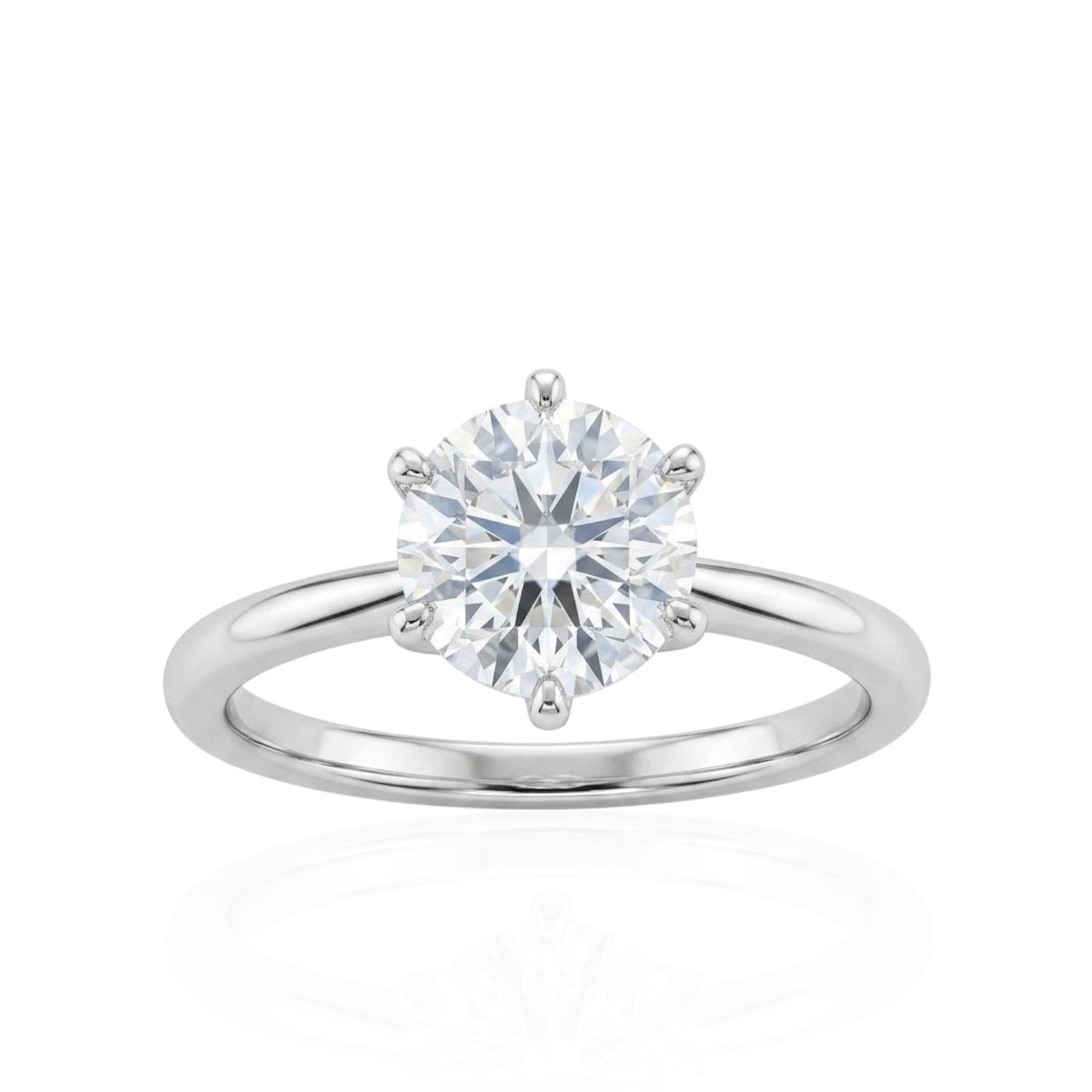 Sterling Silver Ring Round CZ Stone RCZ8121
