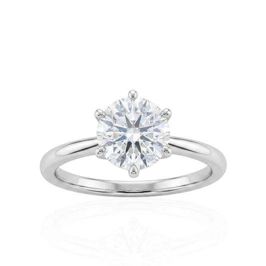 Sterling Silver Ring Round CZ Stone RCZ8121