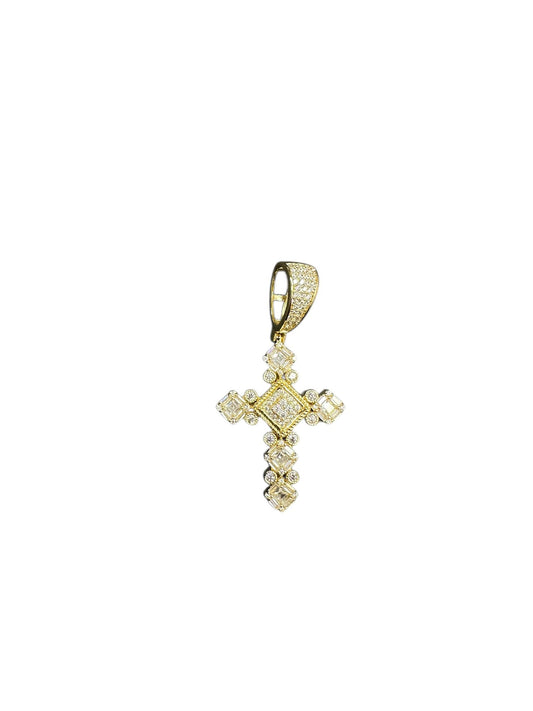 Sterling Silver Cross Pendant Gold Plated MPCZ3301
