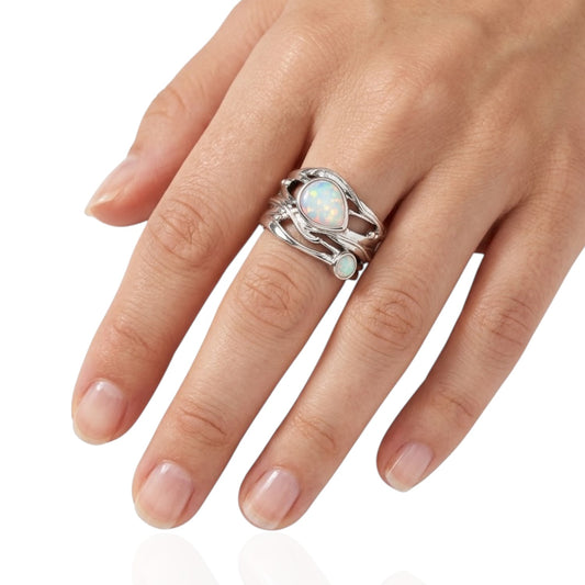 Sterling Silver Ring Opal Stone RCZ164B