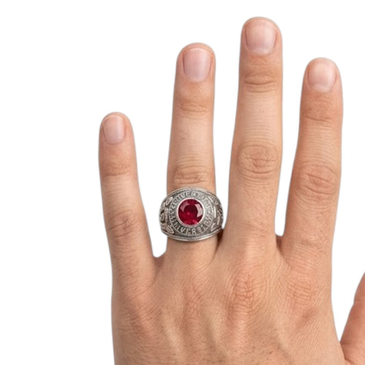 Sterling Silver College Ring CZ Stone RCZ3386