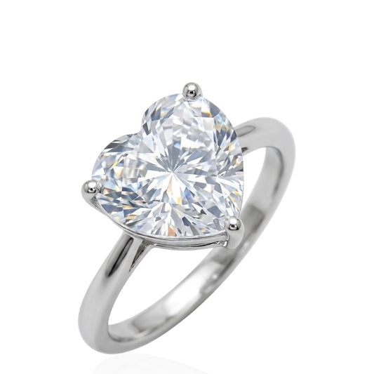Sterling Silver Ring Round CZ Stone RCZD556