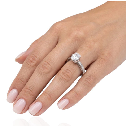 Sterling Silver Ring Round CZ Stone RCZ8122