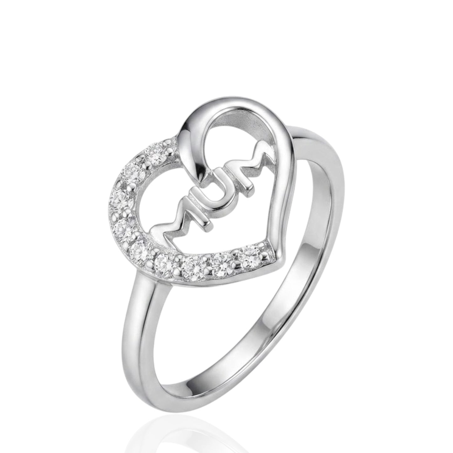 Sterling Silver Mum Ring CZ Stone RCZD558