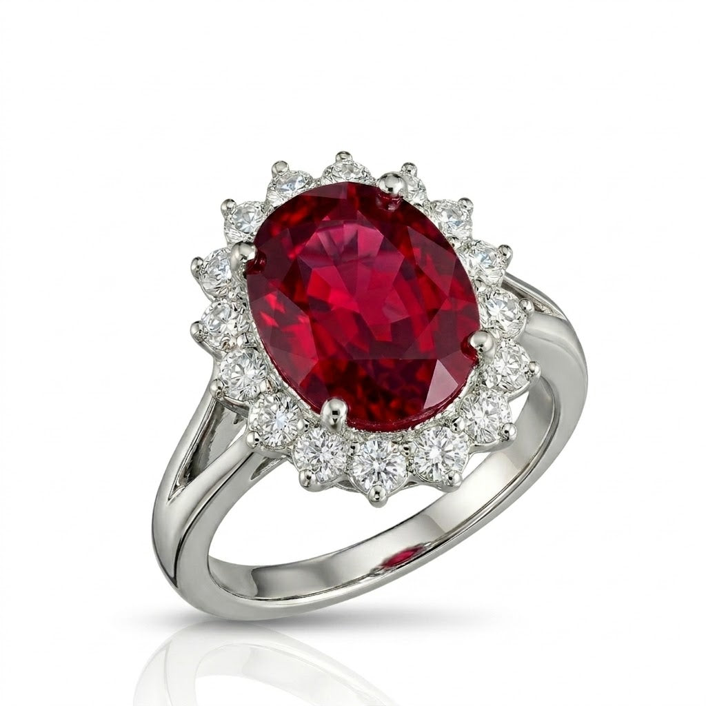 Sterling Silver Ring CZ Oval Stone RCZ164